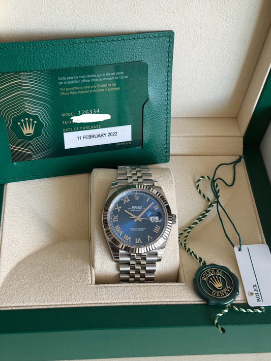 Rolex 126334 Datejust II 41MM Blue Romans Dial